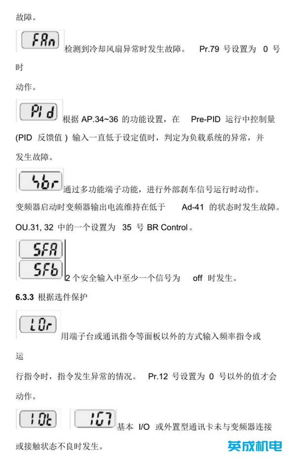 LS（LG）變頻器故障代碼